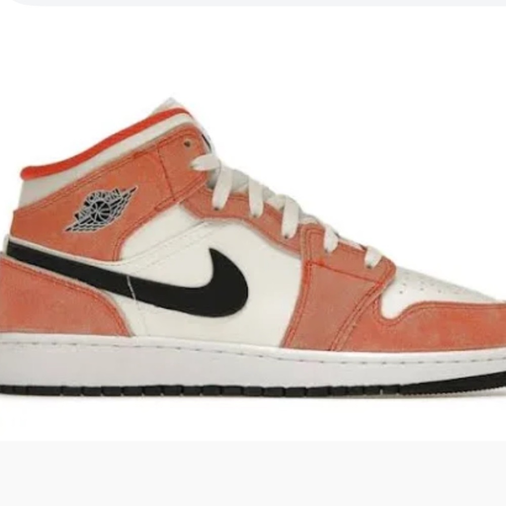 Nike Air Jordan Kids High-Top Sneakers - Cream and Orange, size youth 6y